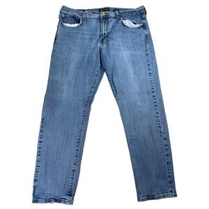 Lucky Brand Jeans Men's 38 x 30 Blue Denim Cotton Pockets Mid-Rise Straight Leg